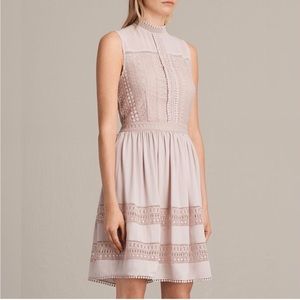 NWOT All Saints Rowy Lace Dress in Blush Pink - 4